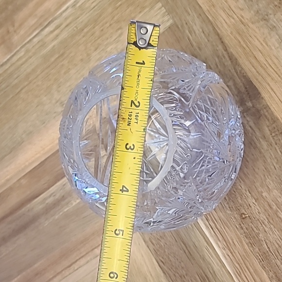 Crystal Rose Bowl "Pinwheel" Design Crystal Clear Industries, Poland, 24% Lead - Picture 9 of 9